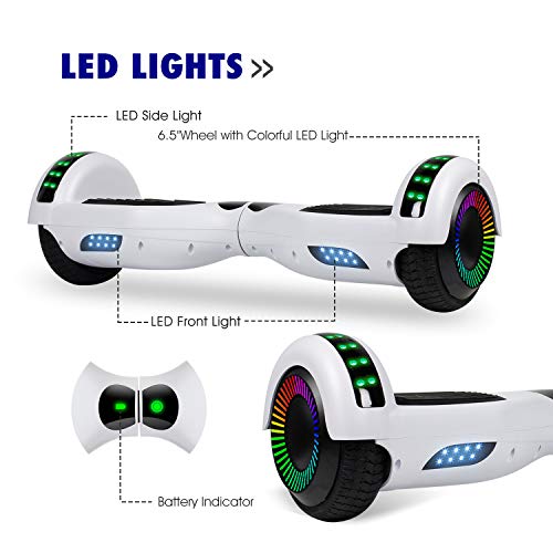UNI-SUN Hoverboard for Kids, Self Balancing Scooter 6.5″ Two-Wheel Self