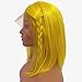 Short Yellow Bob Wig Human Hair 8 Inch Free Part 13x4 Lace Front Wigs Human Hair Straight 180% Density Frontal Bob Wigs for Women Pre Plucked Hairline Bleached Knots