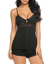 Pijama sexy de encaje para dama, conjunto de lencería de pijama para dama, tallas S-XXL