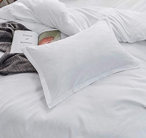 SORMAG Bedding Duvet Cover King Size 3 Piece, Ultra Soft Double Brushed Microfiber Hotel Collection, Duvet Cover with Zipper Closure, White - Thumbnail 3
