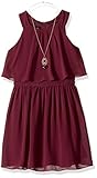 Amy Byer Big Girls' Popover Dress with Lace Trim-Plum