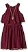 Amy Byer Big Girls' Popover Dress with Lace Trim-Plum