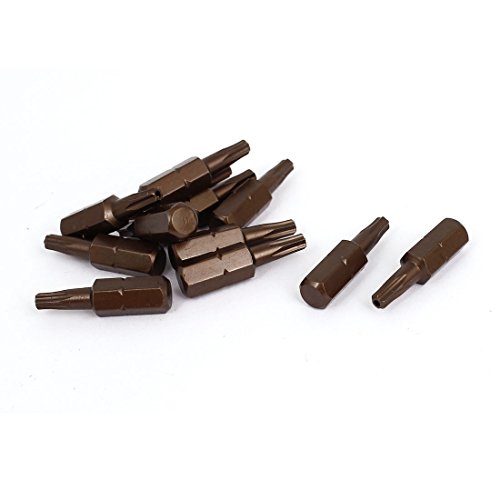 Click Here to See More Images uxcell 1/4-Inch Hex Shank Magnetic T15 Torx Security Screwdriver Bits 12 Pcs