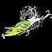 VTAVTA Topwater Whopper Plopper Frog Fishing Lures Bass Bait Hard Fishing Plopper Hook Soft Rotating Tail Fishing Tackle (Green-Yellow Combo)