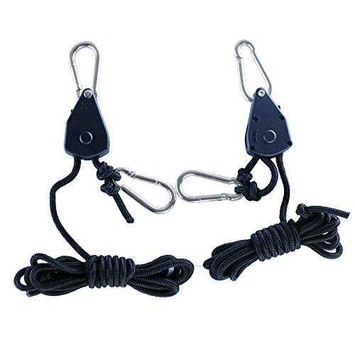 6-Pairs Zazzy 1/8 Inch Heavy Duty Adjustable Grow Light Rope Clip Hanger Rope Hanger