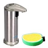 Madoats Automatic Soap Dispenser, Brushed Stainless Steel Touchless Soap Dispenser,Hand Free Motion Activated Sensor Auto-soap Dispenser, Kitchen and Bathroom Liquid Detergent Dispenser