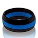 Arthletic Fit Ring Thin Line Men's Silicone Wedding Ring Powered Red Line/Blue Line (Blue Line, 10)