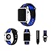 Ginamart Sports Silicone Bracelet iWatch Strap Replacement Band for Apple Watch Bands Series 2/1 (Black/Blue 42mm)