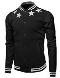 Youstar Men's Varsity wool and Faux leather Sleeve Contrast Stadium Jacket