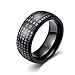 JAJAFOOK Men's Titanium Stainless Steel 8mm Black Wisdom Heart Sutra Rings Folk-Custom Buddhism Matte Texture Rings (11)