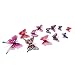 Topixdeals 36pcs 3D Double Wings Butterfly Stickers Making Stickers Wall Stickers Crafts Butterflies with Sponge Gum and Pins (Pink)