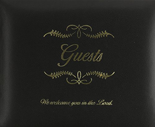Small bonded leather all occasion guest book - black