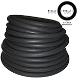 5/16in OD 3/16in ID BLACK Latex Rubber Tubing ONE CONTINUOUS PIECE (Select Length) (#604)