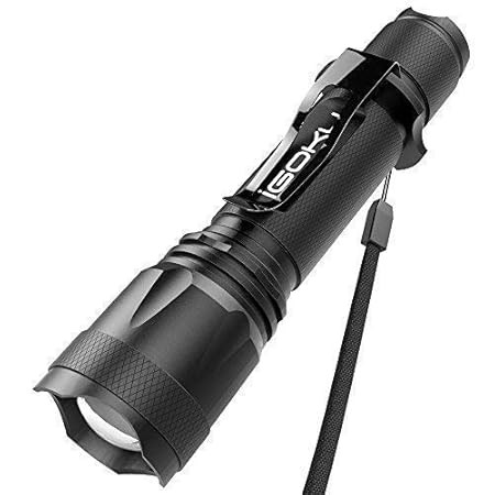 Taschenlampe, iGOKU CREE LED zoombare Taschenlampe USB aufladbar, 800 Lumen, Selbstverteidigung Langstrecken, IPX5 wasserdich