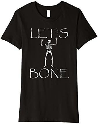 Womens Lets Bone Skeleton Cute Funny Halloween Party T Shirt Skull Large Black
