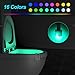 2-Pack 16-Color Toilet Night Light UV Sanitizer Gadget, Motion Sensor Activated LED Lamp, Fun Bathroom Lighting Add on Glow Bowl Seat w/Aromatherapy - Novelty Gifts for Dad, Adults, Kids & Toddlers.