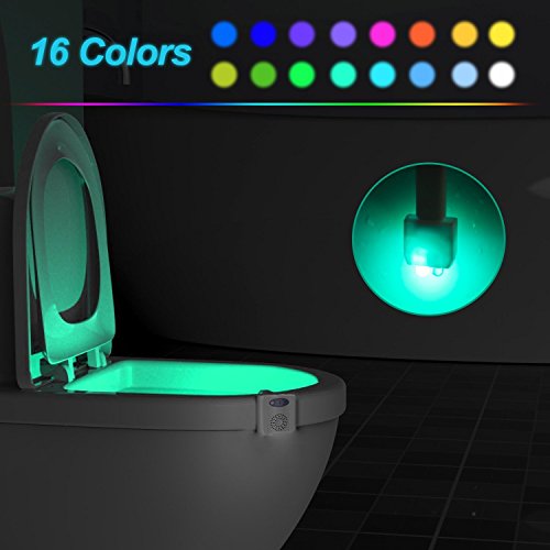 iBetterLife LED Toilet Night Lights Motion Activated with UV Sterilizer & Air Freshener, 16 Color Changing Motion Sensor Inside Toilet Bowl Seat Nightlight Target, Infrared Auto Detection Sensor Lamp