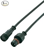 LEDJump 18AWG Wire Gauge Male Female Plug 2 Pin LED Waterproof Connector Cable Black (5-pack)…