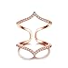 Serend 18k Rose Gold Plated Cubic Zirconia Infinity and Double Heart Ring Wedding Band
