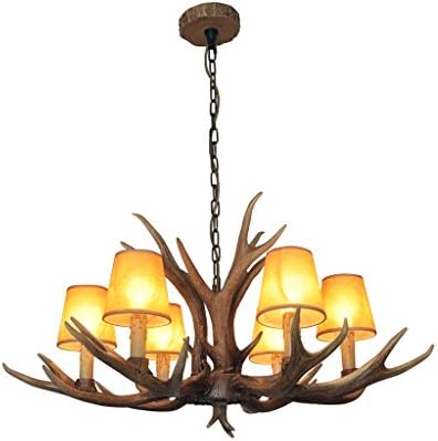 & Perfect - Antlers Vintage Style Resin 6 Light Chandeliers, American Rural Countryside Antler Chandeliers,Living Room,Bar,Cafe, Dining Room Deer Horn Chandeliers
