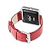 Fitbit Blaze Accessory Band, Vancle Luxury Genuine Leather Replacement Wrist Watch Strap for Fitbit Blaze (Red, S(5.5-6.7 inch))