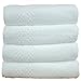 Chakir Turkish Linens Checkered Pattern Turkish Cotton White Bath Towel (Set of 4)
