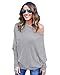 ABD Women's Off Shoulder Sweater Batwings Sleeve Loose Oversized Pullover Knit Jumper Tops