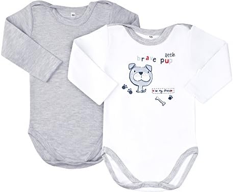 Be Mammy Lot De 2 Body Vetement Bebe Garcon 2101 68 Gris Blanc Chien Bebe Garcon 0 24m Bodys Et Combinaisons Wemaketrips Com