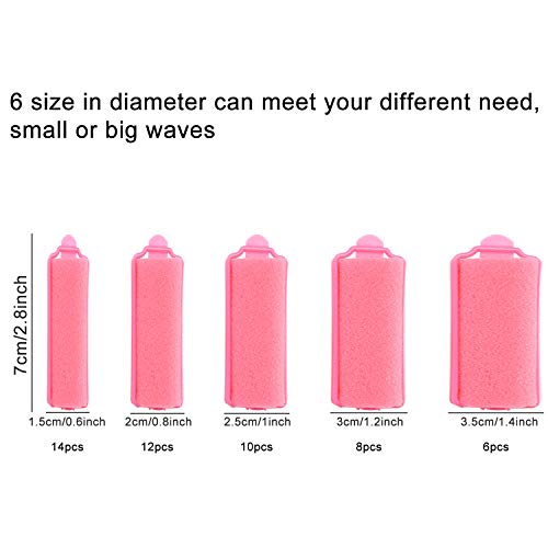 Trounistro 50 Pieces Foam Sponge Hair Rollers Soft Sponge Hair Roller Hair Curlers Flexible Hair Styling Curlers Five Size Hair Styling Curler Tools