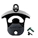 MAGCAP Magnetic Wall Mounted Bar - Style Bottle Opener and Bottle Cap Catcher Set for Beer and Sodas - Stylish, Easy to Install and Effortless to Use - Collects the Caps so You Don't Have to!