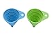 Rienar 2PCS Beautiful And Portable/Mini Kitchen Silicone Collapsible/Folding/Foldable Funnel(Green+Blue)