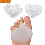 3 Pairs Massage Forefoot Pain Relief Foot Pad (Self-Sticking & Re-Usable) – Metatarsal Ball of Foot pads