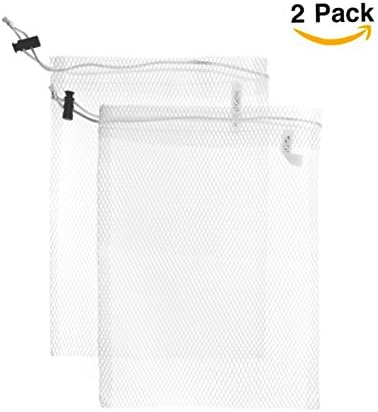 Stuff Sack Nylon Mesh Bags Tote for Camping, Traveling, Gym, Storage with Drawstring 2 Pack