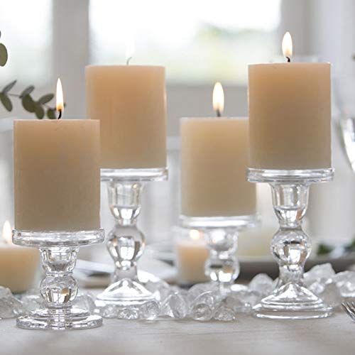 image for Centanni Essentials Clear Glass Candle Holders Set of 3 for Pillar Tap