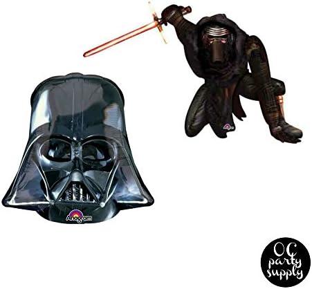Darth Vader and Kylo Ren Star Wars Balloon Bundle, Star Wars Balloon, Star Wars Party Decor and Supplies, Jumbo Balloon