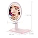RUIXINLI Makeup Mirror with Rechargeable LED Lighting (USB Charger) - Round Shaped Touchscreen Dimmable LED light Vanity Mirror (Pink)