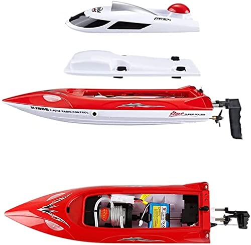 TYXTYX RC Boats,Speed Remote Control Boat for Pools and Lakes,35KM/H 2.4Ghz Racing Boats with LED Lights,Capsize Recovery,Overdistance Alert. (Color : Blue)