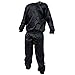 bargain house Sauna Suit - Heavy Duty Fitness Weight Loss Sweat Sauna Suit Exercise Gym Anti-Rip Black L