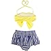 Jastore® Baby Girls Big Bowknot Stripe 2 Pieces Swimwear Swimsuits Beach Wear (2T, Yellow)