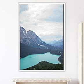 signwin Framed Canvas Wall Art Mountain Lake View...