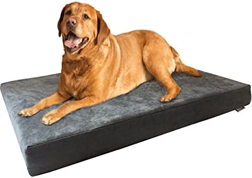 Dogbed4less Premium Orthopedic Memory Foam Dog Bed, Waterproof Lining, Machine Washable External Cover and Extra Pet Bed Case, Fit XL 48"X30" Crate