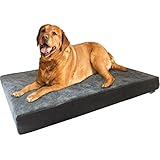 Dogbed4less Premium Orthopedic Memory Foam Dog Bed for Medium to Large Pet, Waterproof Liner, Micro Suede Gray Cover, XL Cooling 47X29X4 Pad Fit 48X30 Crate