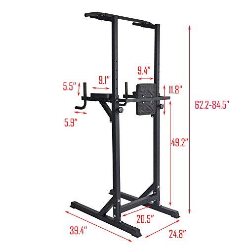 Livebest Heavy Duty Fitness Power Tower Multi-Function Strength Training Workout Dip Station Work Out Equipment for Home Gym - Thumbnail 2