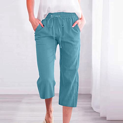 Womens Capris Petite Capri Pants Elastic Waist Petite Women's