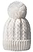 Women's Winter Beanie Warm Fleece Lining - Thick Slouchy Cable Knit Skull Hat Ski Cap(White pom Beanie+Gloves)