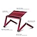 Furinno A6-Pink Ergonomics Aluminum Vented Adjustable Laptop Portable Bed Tray, Pink