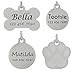 Laser Etched Stainless Steel Pet ID Tags Custom Personalized for Dog & Cat Paw Print Bone Round Tag (1