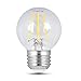 Feit Electric BPGM40/827/LED/2 Decorative Clear Glass Filament LED Dimmable 40W Equivalent Globe Bulb (Pack of 2), Soft White