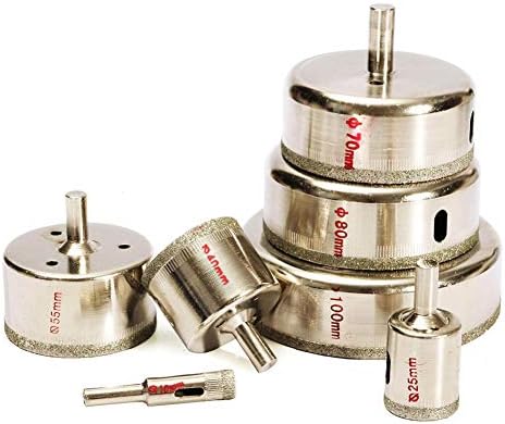 Tile Hole Cutter Set, Hole Saw Drill Bits Tools Set for Glass, Ceramics, Porcelain, Tile,10-100mm(Pack of 7)