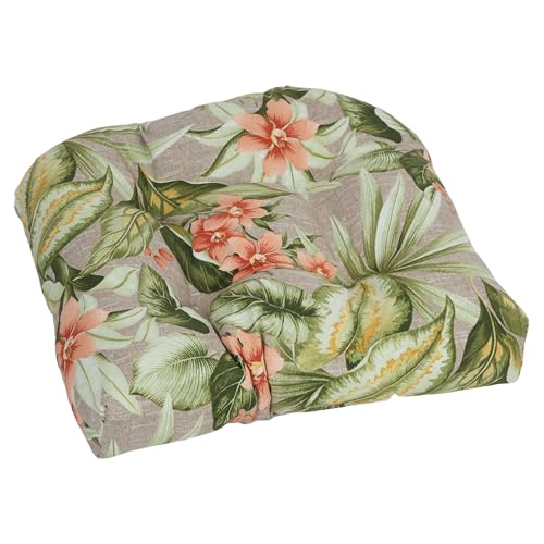 Blazing Needles Outdoor Rounded Back Chair Cushion, 19" x 19", Tahiti Sunrise 4…